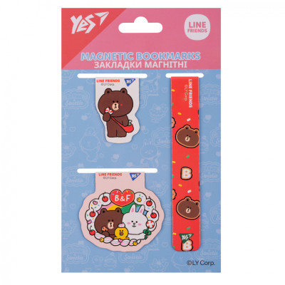 Закладки для книг Yes магнітні Line Friends 3 шт (708358)