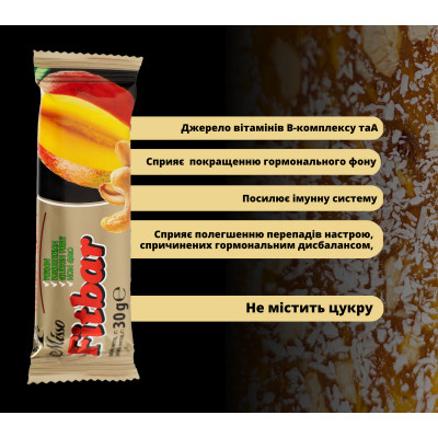 Батончик Misso Fitbar Манго та кеш&#039;ю 30 г (4820232570364)