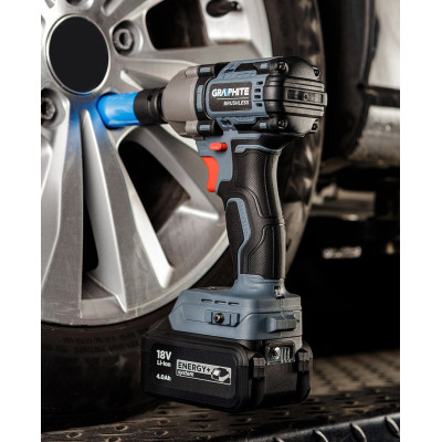 Гайковерт Energy+ 18V, безщітковий, 2600об/хв, 450Нм, 1/2&quot;, 3 швидкості, 1.24кг (без АКБ та ЗП) Graphite (58G038)