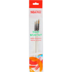 Пензлик для малювання Maxi набір 3 шт ворс білки, круглі (№ 1, 4, 8), коротка (MX60888)