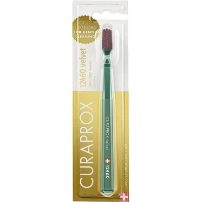 Зубна щітка Curaprox 12460 Velvet Ультрам&#039;яка Зелена з пурпуровим (CS 12460-21)