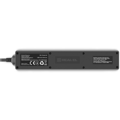 Мережевий фільтр живлення REAL-EL RS-Protect M 5m, black (EL122300030)