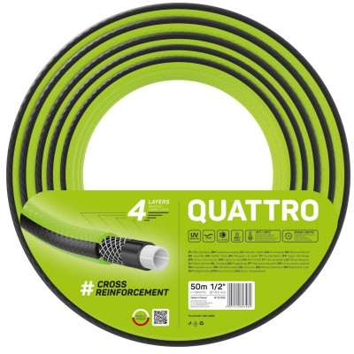Шланг для поливу Cellfast QUATTRO, 1/2&#039;, 50м, 4 шари, до 20 Бар, -10…+50°C (10-063)