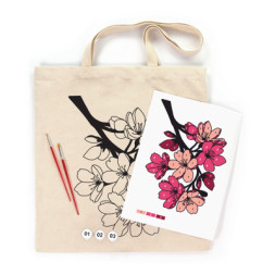 Набір для творчості Rosa Talent екосумка-розмальовка, Flowers, 38х42 см (4823098544623)