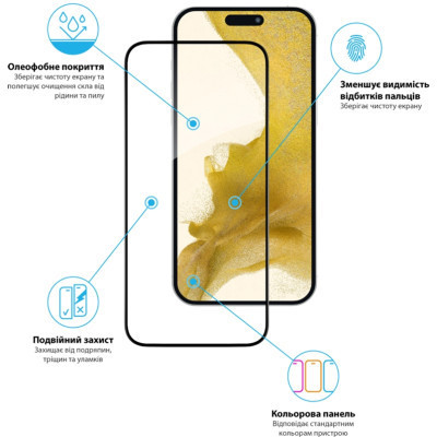 Скло захисне Global Full Glue Apple iPhone 15 (1283126575266)
