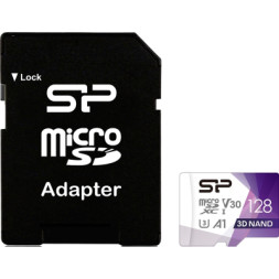 Карта пам'яті Silicon Power 128Gb microSDXC U3 A1 V30 Superior Color 100R/80W + adapter (SP128GBSTXDU3V20AB)