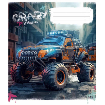 Зошит Школярик Monster trucks 48 аркушів лінія (048-3283L)