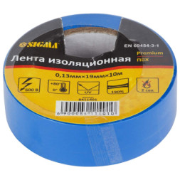 Ізоляційна стрічка Sigma ПВХ синя 0.13мм*19мм*10м Premium (8411401)