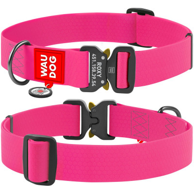 Нашийник для тварин WAUDOG Waterproof з QR паспортом XXL Ш 40 мм Д 43-70 см(рожевий) (28017)
