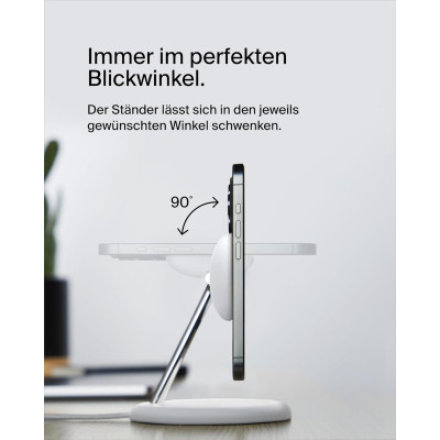 Зарядний пристрій Belkin 3in1 Magnetic Adjustable Pad Qi2 15W White (WIZ023VFWH)