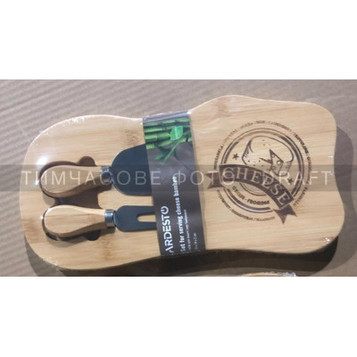 Аксесуар кухонний Ardesto Midori, Набір для подачі сиру, 28х14х2см, бамбук, метал (AR0921)